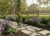 Pergola ogrodowa metalowa łuk uchwyt na róże kwiaty pnącza 240cm zielony